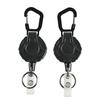 1Pc Retractable Easy-To-Pull Buckle Badge Reel Carabiner Key Chain Anti-Theft Anti-Lost Key Chain With Steel Cord