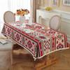 Vintage American Thick Linen Tablecloth Ethnic Jacquard Oil Painting Style Rectangle Table Cover