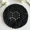 Japanese Style Flower Hat Breathable Crochet Knitted Cap Brimless Hollowed Out Beret  Holiday