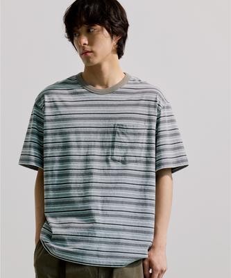Yunionbeullu Washed Border S/S T-Shirt [Moss Green]