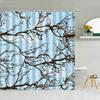 Plum Blossom Bathroom Shower Curtain Waterproof Curtains for the Home Folding Partition Accessories Bath Bedrooms Houses RoXT6
