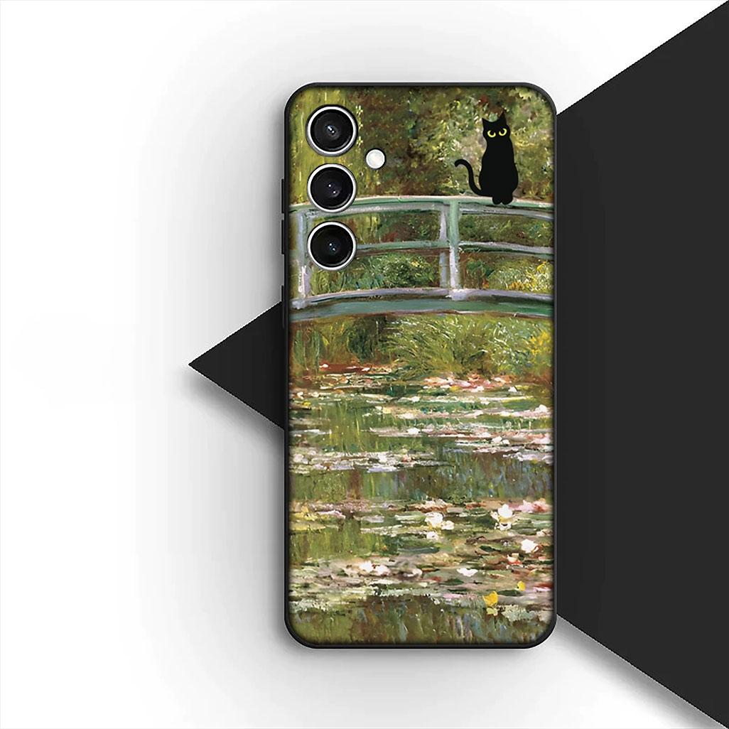 

Protective Cover for Apple iPhone 12 13 Pro XS Max Mini ProMax X XR Air 13Pro Casing Phone Case Claude Monet Waterlily Cat iPhone 13 Pro