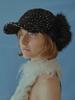 Poejidam Shaggy Earflap Cap In Boucle Dot Black