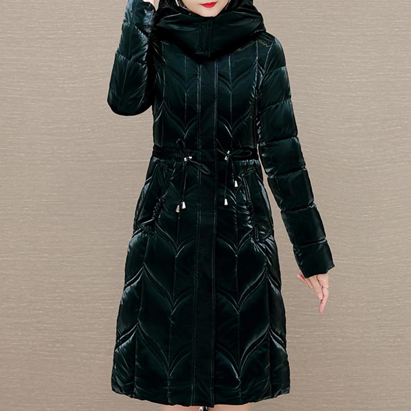 

Зимнее пальто Пальто для женщин Верхняя одежда с капюшоном Элегантные длинные парки Толстые теплые женские куртки XL зелёный