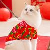 Cat clothes to keep warm in autumn and winter into cat kittens two-legged cotton-padded clothes Northeast large flower jacket Yorkshire dog pet