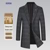 Luomeng Men's Merino Wool Double-Faced Mid-Length Business Coat