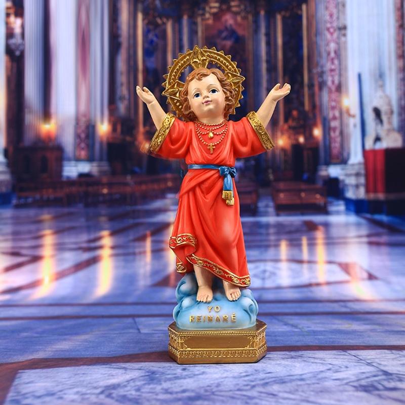 Statua Figurine Gesù Bambino Divino Divino 8 Pollici Statua Religiosa Decorazioni in Resina Scaffale Tavolo Espositore Decorazione