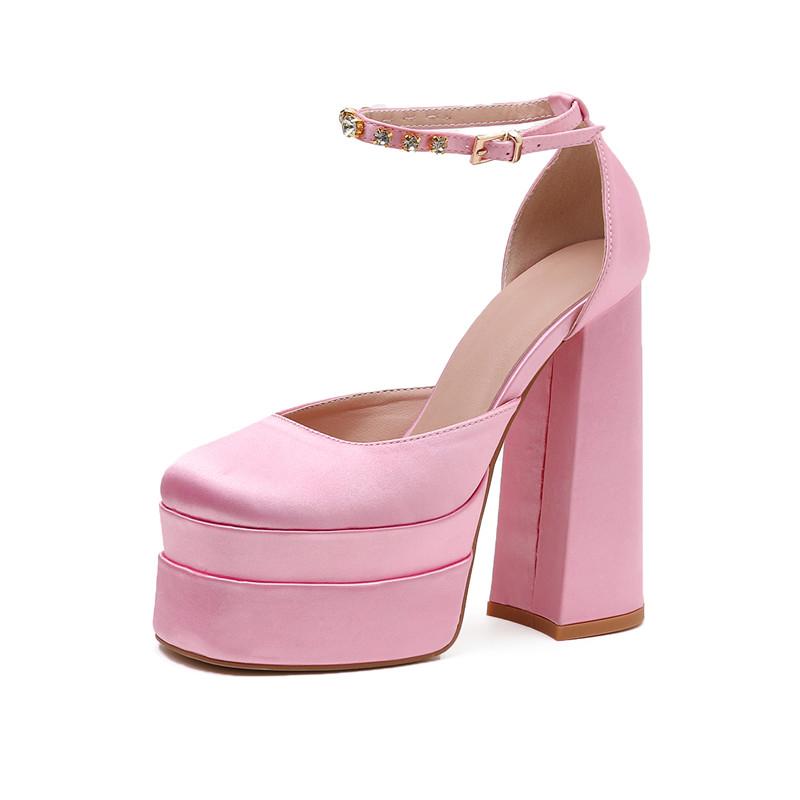 Nowe damskie sandały Letnie buty Seksowne Grube Wysokie obcasy Platforma Kliny Impreza Ślub Grube buty Damskie Sandały Gladiator