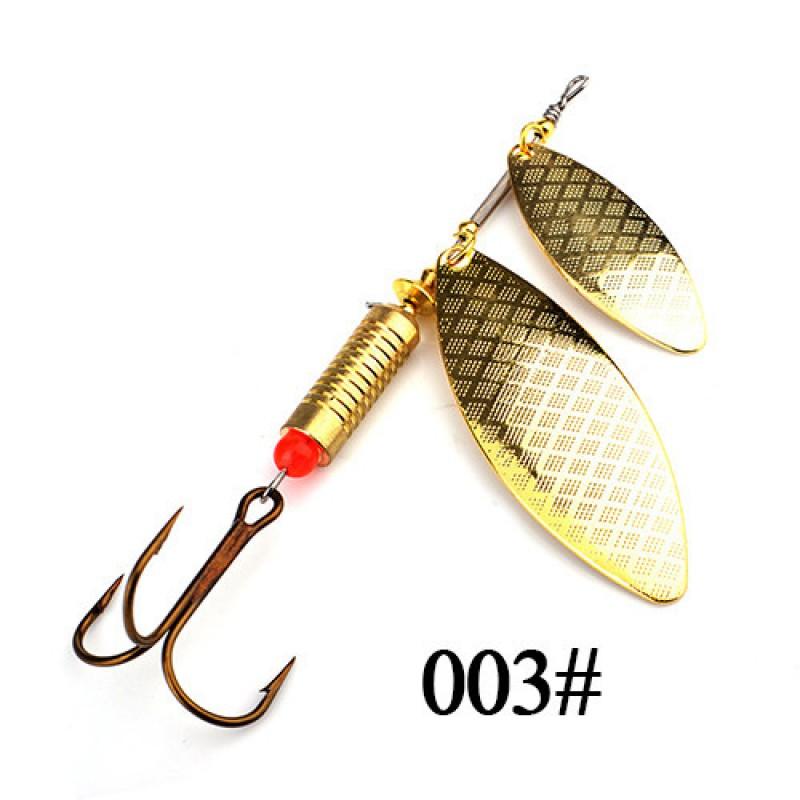 Spinnerbait Fishing Lure Metal Blade Rotating Spinner Hard Bait With Treble Hook Bass Pike