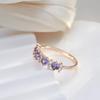 Vintage Purple Zircon Rings for Women Gold Color Wedding Party Jewelry Gift
