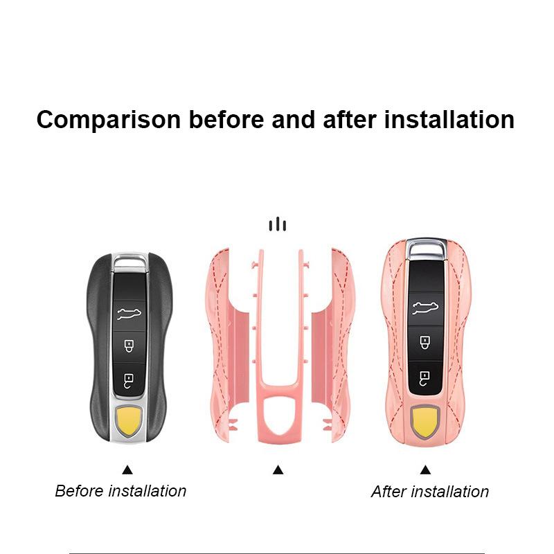 For Porsche Panamera Cayenne Macan 718 Cayman Boxster 911 Taycan Car 92 Personalized Key Case Protective Shell Remote Fob Cover