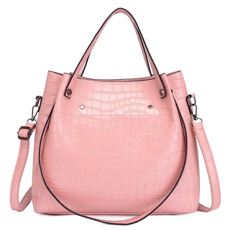 Women's Bag New Fashionable Crocodile Pattern Four-piece Set, Mother and Child Bag, Stone Pattern One Shoulder Portable Messenger Bag Fashionable