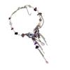 Retro Irregular Beaded Necklace With Butterfly Charm Jewelry Suitable For Daily Outfits