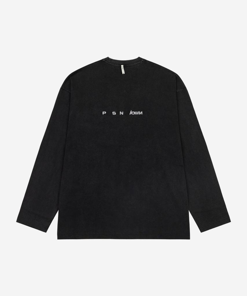 Peoseuneoloun Mad Cat Long Sleeve T-Shirt_Black