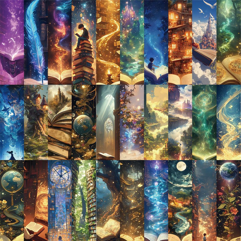 30 folhas/conjunto de marcadores criativos, marcadores de livros de leitura de fantasia, marcadores de papel estéticos, marcadores de página para professores e alunos