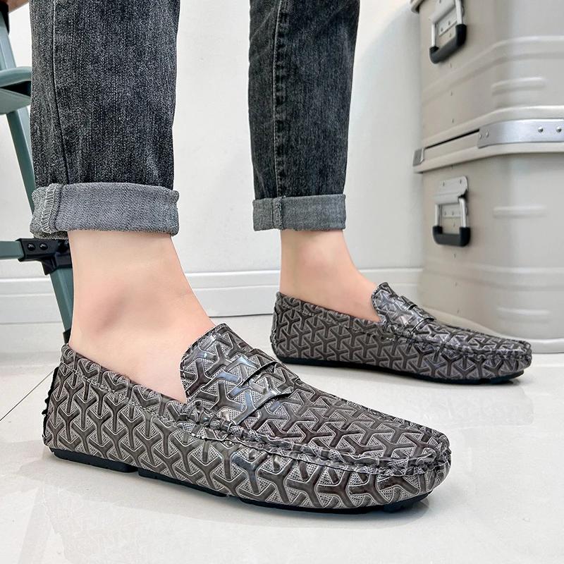 Fashion New Men Handmade Loafers Soft Moccasins High Quality Spring Autumn PU Leather Shoes Men Flat Driving Loafers for Men Size 48