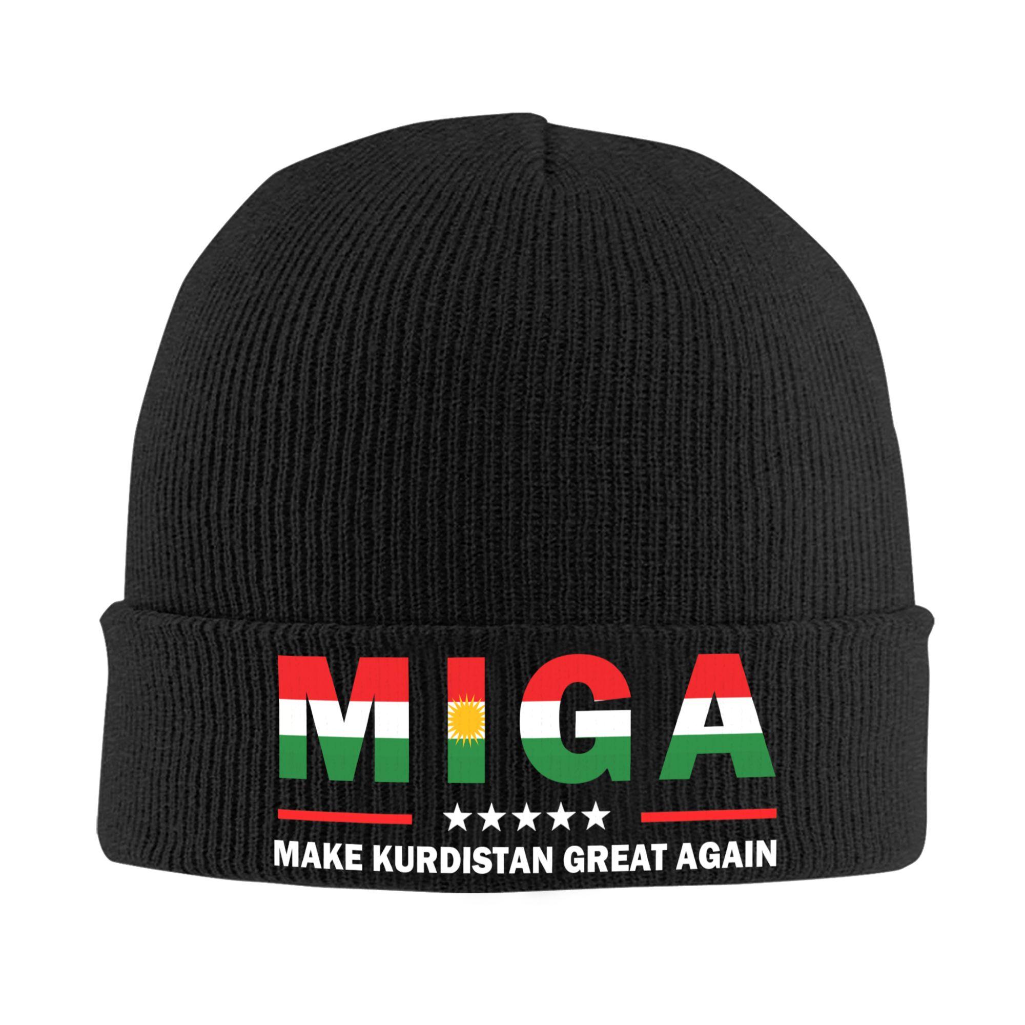 

Make Kurdistan Great Again Skullies Beanies Caps For Unisex Women Trend Winter Warm Knitted Hat Adult Kurdish Patriotic Bonnet Hats One Size