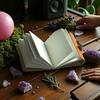Embossed Leather Book of Shadows: Lapis Lazuli Grimoire Journal