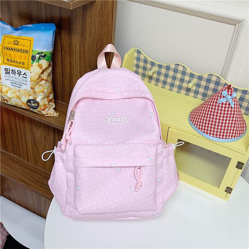 Zaino versione coreana ins Piccolo zaino fresco a pois Grande capacità semplice e versatile Zaino scolastico per studenti Zaino casual alla moda da donna