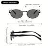 2 Pairs of Vintage Oval Frame Metal Fashion Glasses for Men and Women, Suitable for Kayaking and Daily Leisure