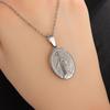 Stainless Steel Madonna Letter Pendant Necklace Coin Jewelry Coin Oval Tide