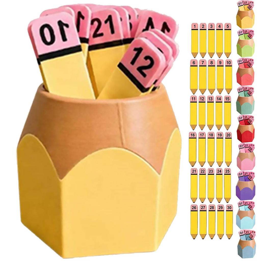 30 Pencil Shaped Wooden Drawing Sticks for Management and Student Grouping