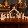 Mini Nativity Scene Decorations Stable Wooden Nativity Scene Set Nativity Scene  Table Centerpiece