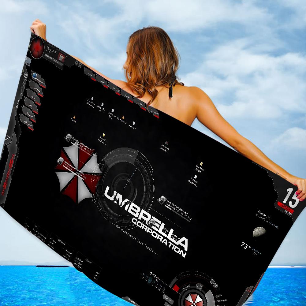 R-Resident Evil Games Beach Towel Colorful Bath Towels For Girl Microfiber Quick Dry Custom Sand Free Beach Yoga Spa Gym Pool