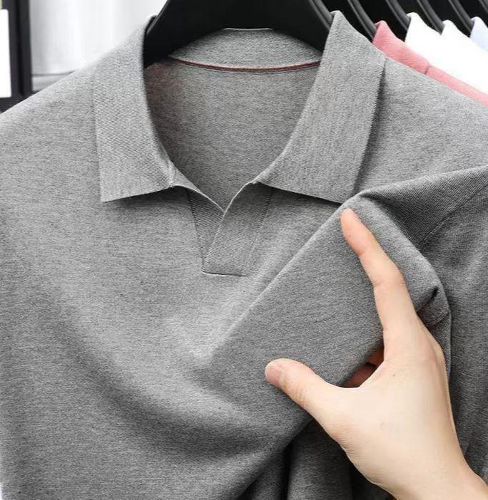 Herren Langarm Polo-Pullover mit Umlegekragen