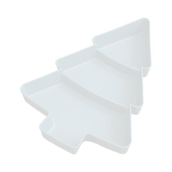 Vánoční stromek Dělený podnos na svačinu Plastová servírovací mísa na ovoce ořechy cukroví Stohovatelný talíř na jídlo na sváteční večírky Prostorově úsporný kuchyňský organizér