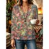 Autumn and Winter Women's Long-sleeved V-neck T-shirt