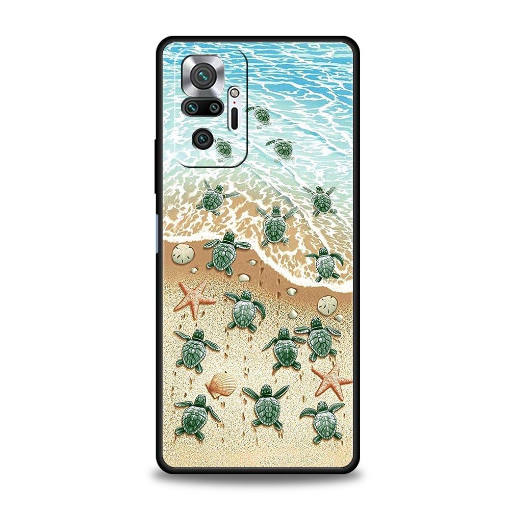 lovely Cartoon sea turtle ocean blue Case For Xiaomi Redmi Note 13 12 5G 11 10 Pro Plus 4G 9S 9 8 7 9T 13C 12C 10C 9C 9A Cover