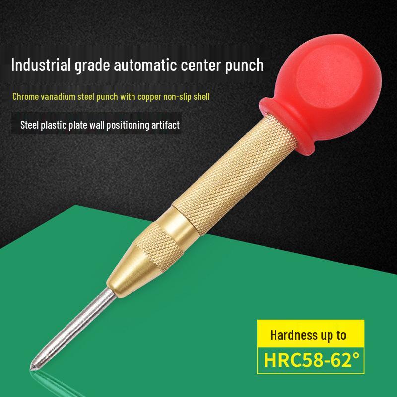 130mm Automatic Center Punch & Window Breaker - Semi-Automatic Fixed Point Sample Punch Yellow Center Punch