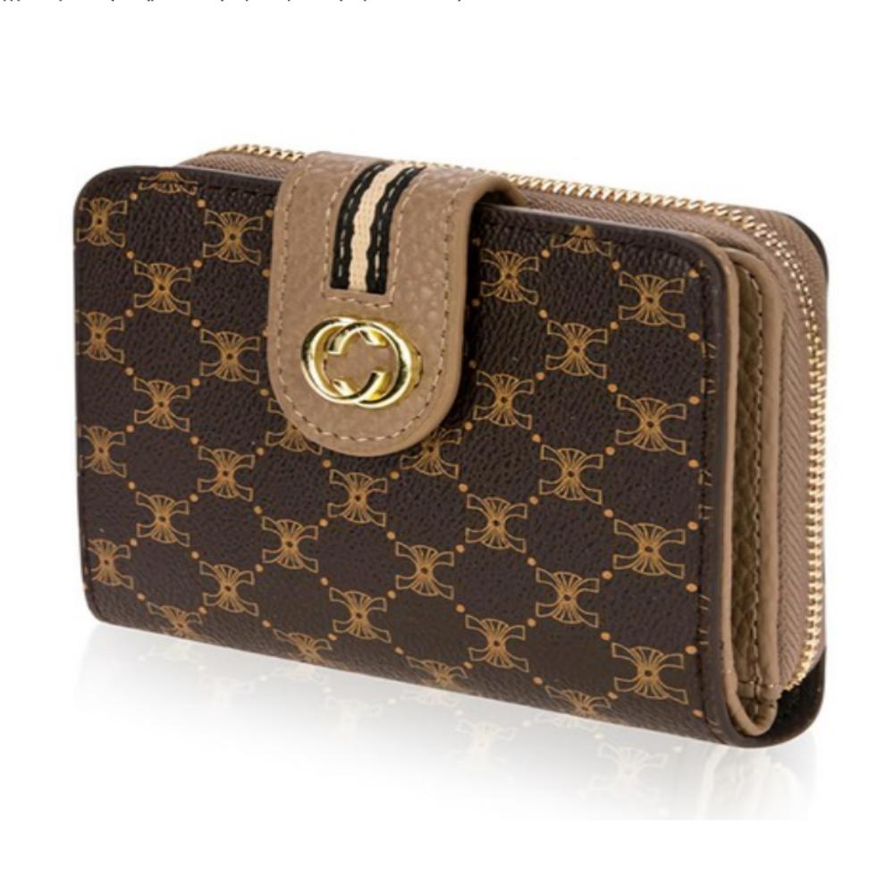 Creang Women's Zippered Snap-On Luxury Half Wallet W743