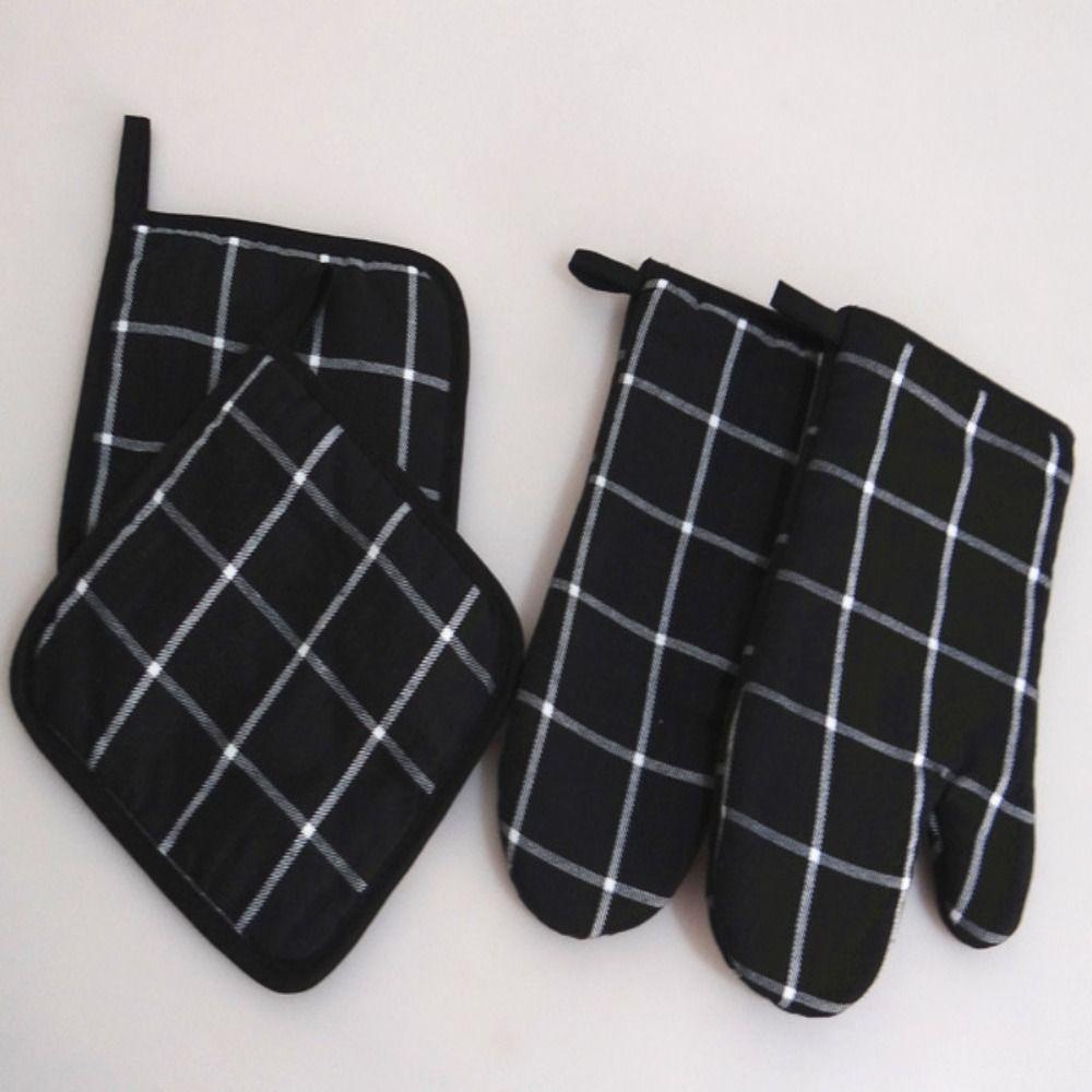 

4 шт. 10,3 Рукавицы для духовки Хлопчатобумажный материал Перчатка для духовки Изолирующая прокладка Прочная рукавица для духовки Перчатки Духовка