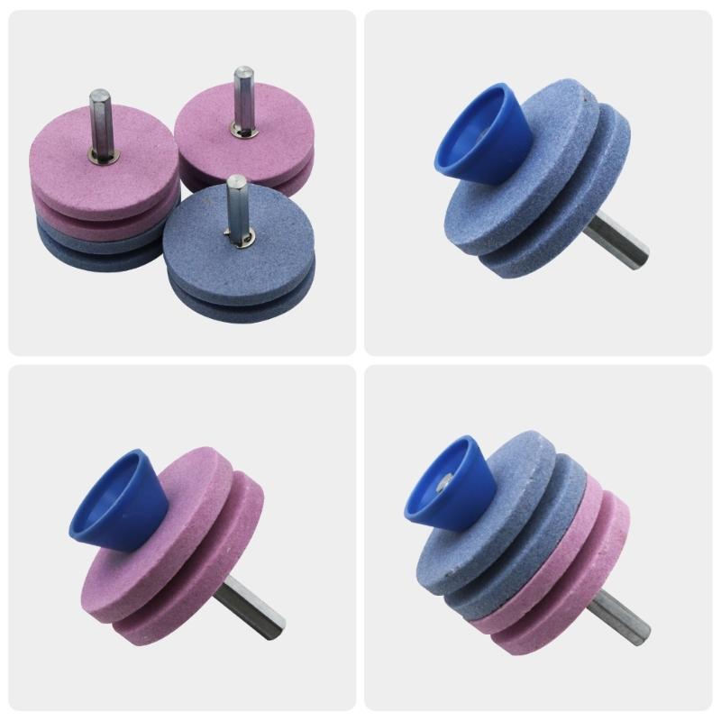 Multipurpose Quick Sharpening Stones for Lawnmower Portable Sharpeners Grinding Drill Cuts Garden Maintenance Tool 4pcs