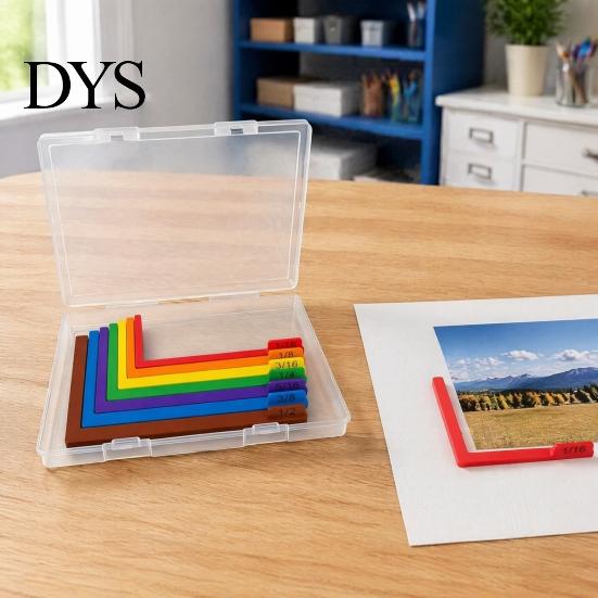 Creative DIY Project Tools 1 Set Paper Crafting Alignment Guides with Case, Color-Coded Plastic Rulers for Crafts Size Tabs, Precision Layering