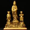 Feng Shui Copper Guanyin Bodhisattva Ornaments Golden Girls Boys Household Statues