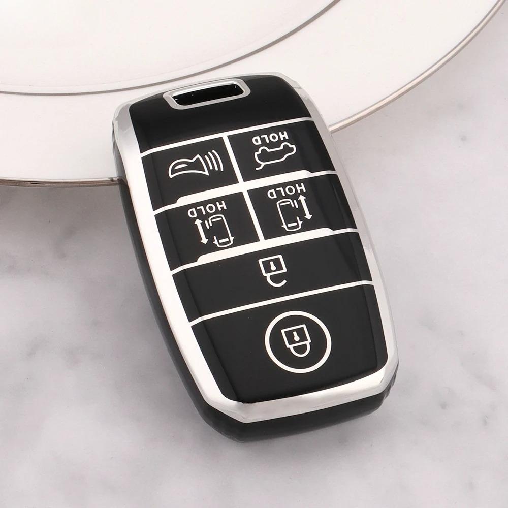 6 Knappar TPU Bilnyckelskal Fodral Fob för Kia New Sedona Grand Carnival Snyggt Sorento L580 Kia Doule Carnival Tillbehör