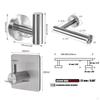 Brushed Bathroom Accessories Kit Towel Rack Hooks Holder Heavy Duty -Piece Modern Style for