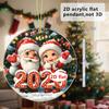 Christmas Ornament Cartoon Santa Claus Snowman Reindeer 2D Acrylic Christmas
