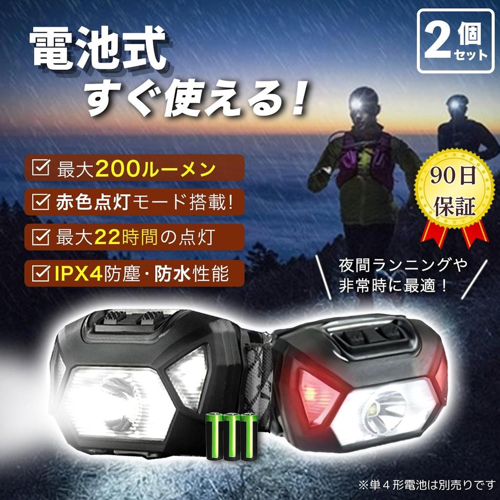 CocoFil Set of 2 Maximum Beam Distance 120m Lightweight 60g IPX4 Waterproof and Dustproof 6 Light Modes SOS Flashing 22 Hours of Continuous Perfect