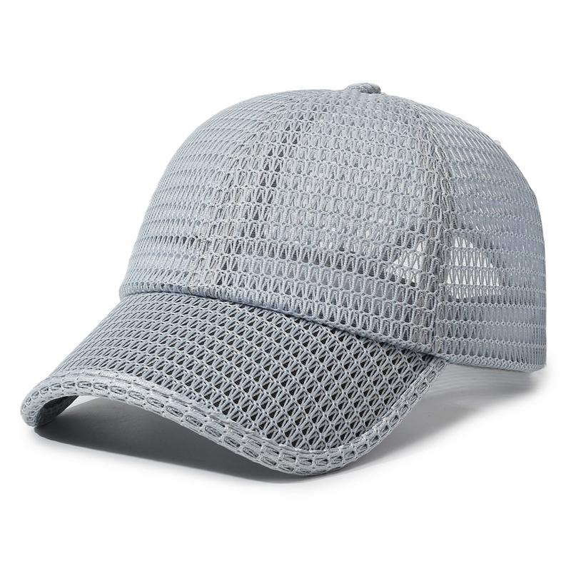 Summer Breathable Mesh Baseball Cap Men s Outdoor Sunscreen Cap светло-серый