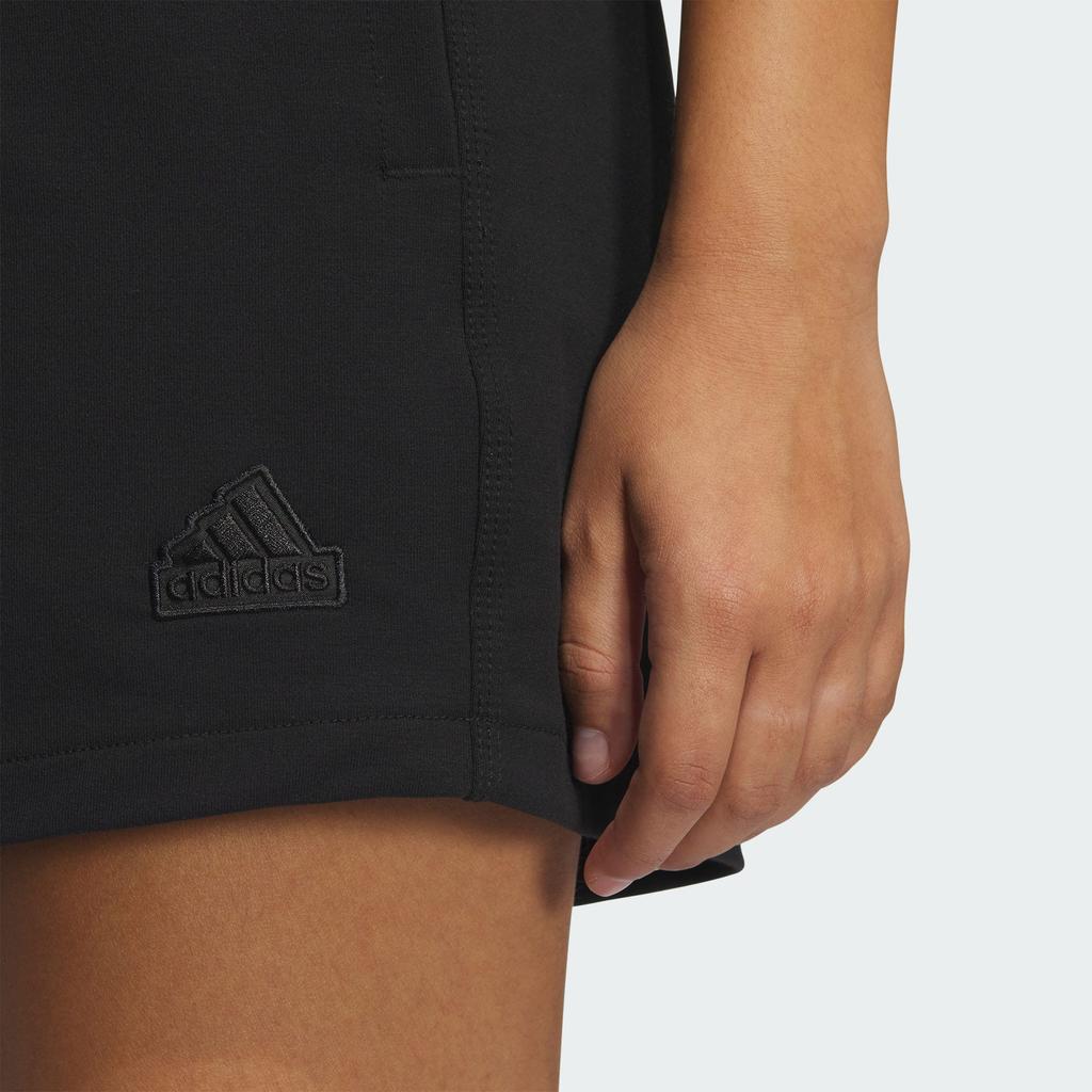 Adidas Miles Lounge Soft Shorts With Elastic Waistband And Letter Print Drawstring Women Shorts Black IM8865