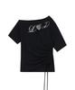 ILLIGO Love One-Shoulder Oversized T-Shirt Black