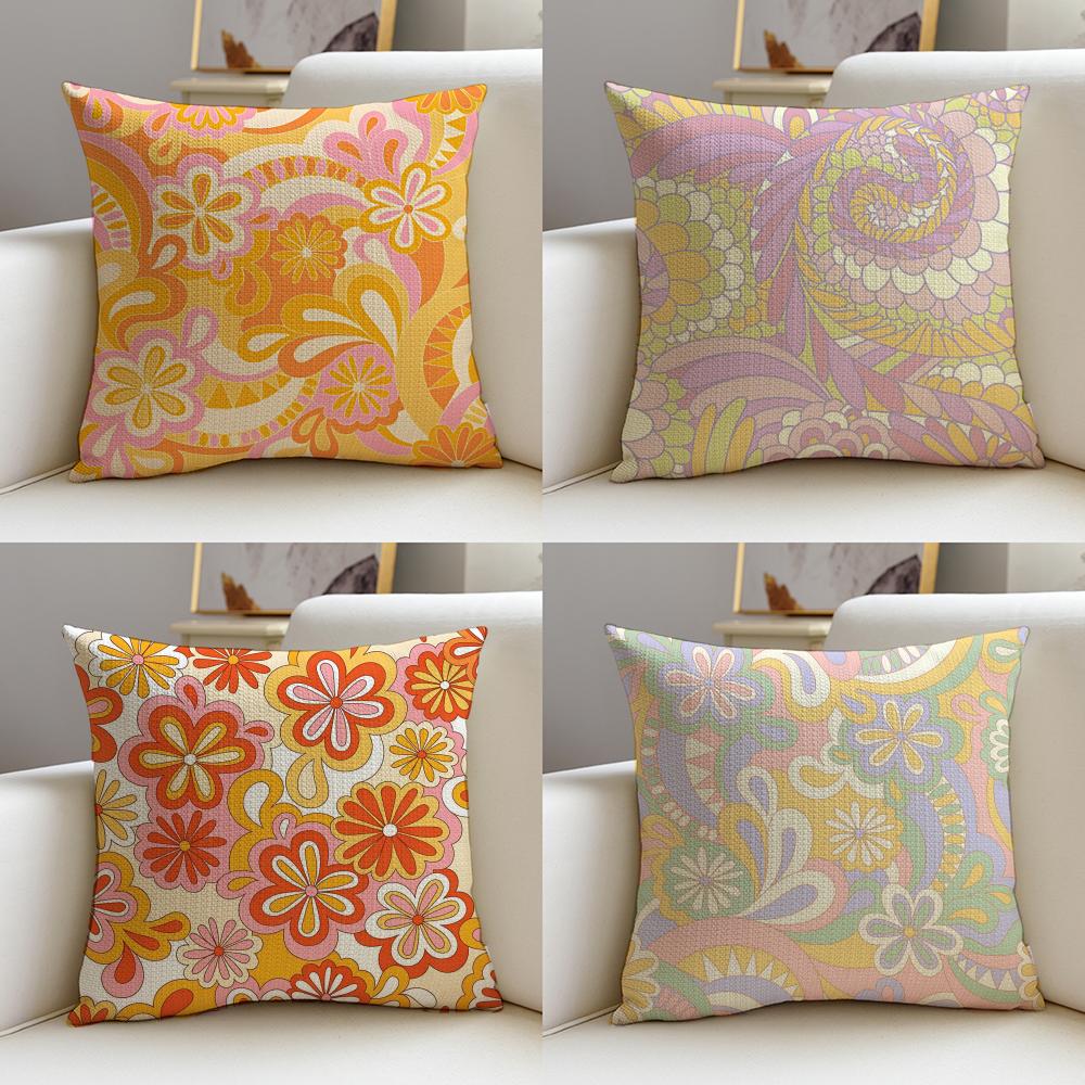 Gentle SSoft Retro Crazy FloralS Cushion Cover Pcs Linen Throw Pillow Covers X X Modern Home Decor