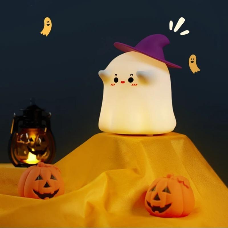 Cute Magician Night Light USB Rechargeable Bedside Nightlights Dimming For Children's Halloween Party Holiday Gifts Bedroom Deco