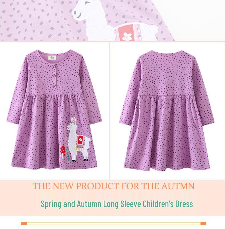 Girls' Embroidered Long-Sleeve Autumn Princess Dress - European/American Style