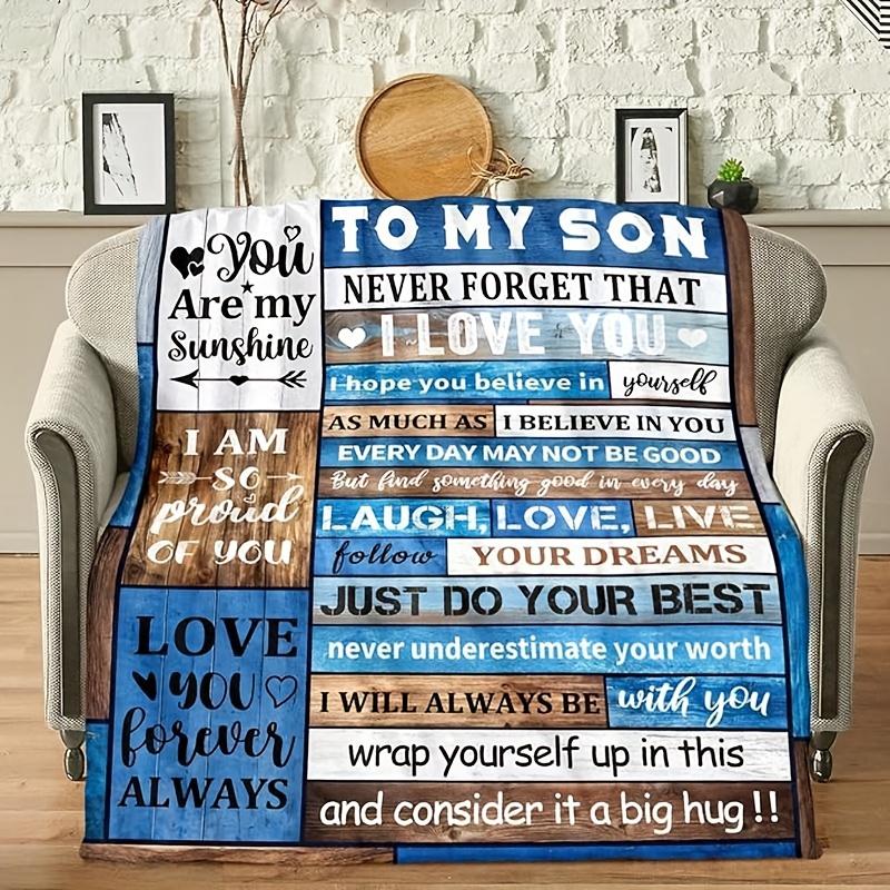 Flannel Soft Throw Blankets, to My Son Gifts, Birthday Wedding Graduation Gifts Ideas for Adult Son from Mom Dad