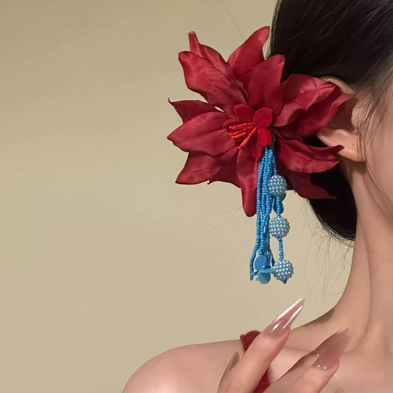 Červená konvalinka konvalinka střapce vlásenky okvětní lístek krokodýlka sponka do vlasů simulační květina dívky ženy pokrývka hlavy doplněk